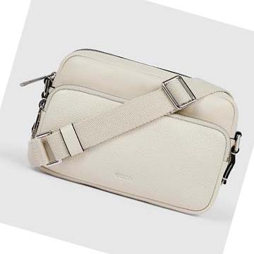 Women's Ecco Textureblock Camera Shoulder Bags White | SG 384LIS